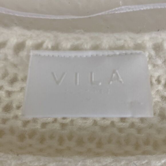 Villa Clothes Cable Knit Sweater White Long Sleeves Size L - Picture 4 of 5